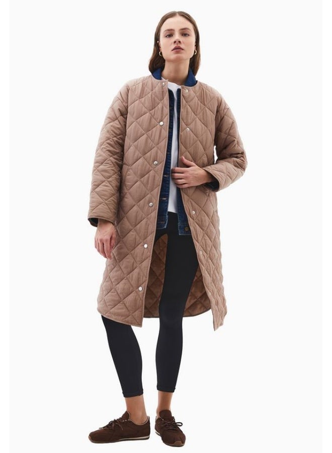 OXXO Loose-Fit Quilted Coat - Image 3